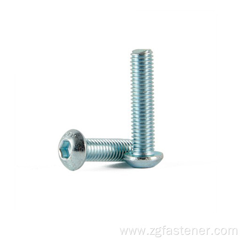 Blue zinc steel hex socket button head cap screws